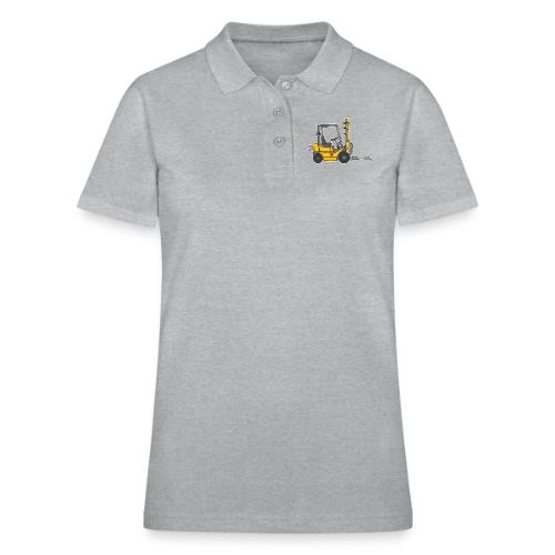 Yellow Fork-lift truck, stacker truck - Women's Pique Polo Shirt