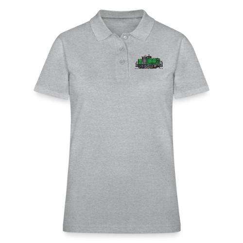 Green diesel locomotive, train, railway - Women's Pique Polo Shirt
