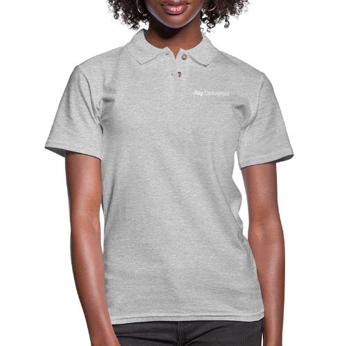 Joy Delivered in White (wide) - Women's Pique Polo Shirt