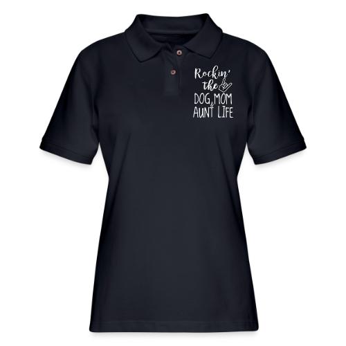 Rocking the Dog Mom and - Women's Pique Polo Shirt