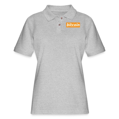 Bitcoin Orange Box Logo - Women's Pique Polo Shirt