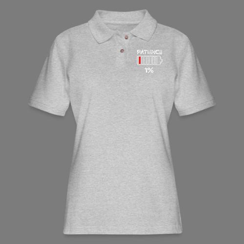 Patience 1% battery Funny saying - Women's Pique Polo Shirt