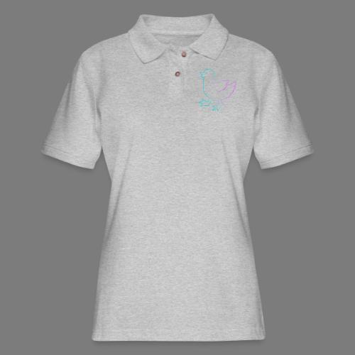 Chick Duck Animal Animal Cyber Space Modern - Women's Pique Polo Shirt