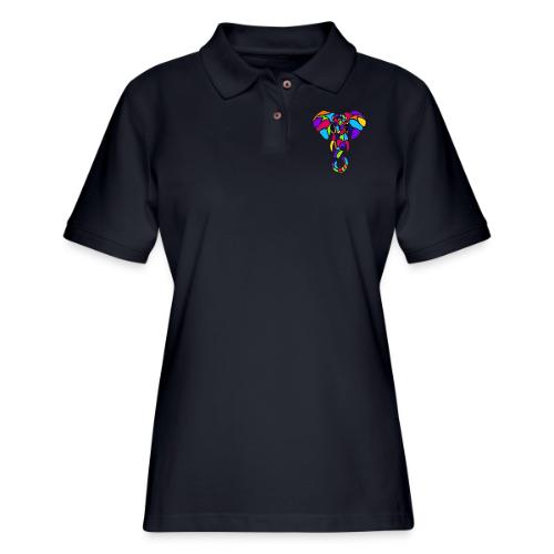 Art Deco elephant - Women's Pique Polo Shirt