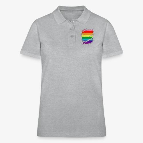 Original Gilbert Baker LGBT Gay Pride Flag Ripped - Women's Pique Polo Shirt