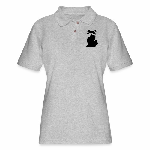 Bark Michigan Husky - Michigan Tech Colors - Women's Pique Polo Shirt