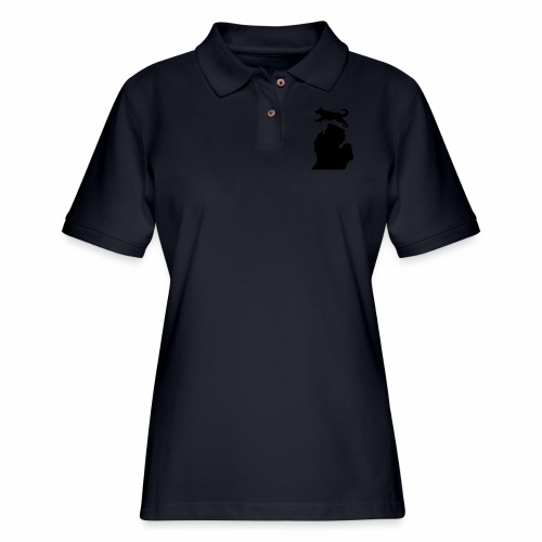 Bark Michigan Husky - Michigan Tech Colors - Women's Pique Polo Shirt