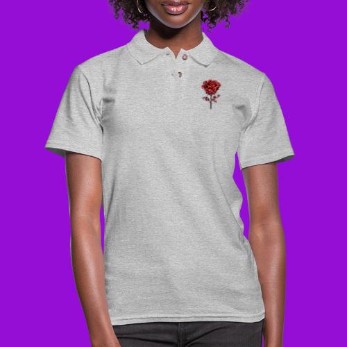 2 Set - Silver and Gold Roses - Women's Pique Polo Shirt