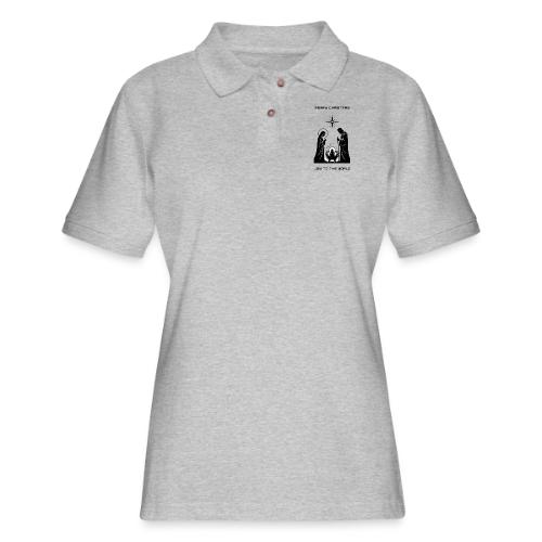 Joy to the World T-Shirt | Minimalist Nativity - Women's Pique Polo Shirt