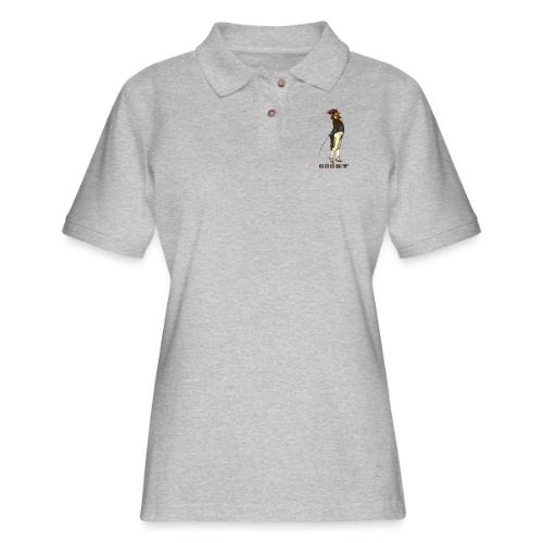 Cocky the Vintage Rooster Chicken - color - Women's Pique Polo Shirt