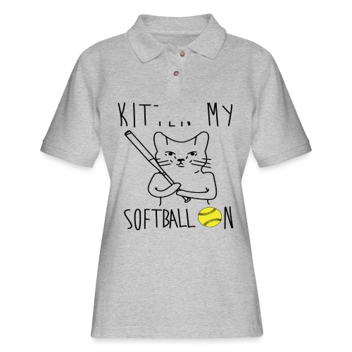 kitten my softballon - Women's Pique Polo Shirt