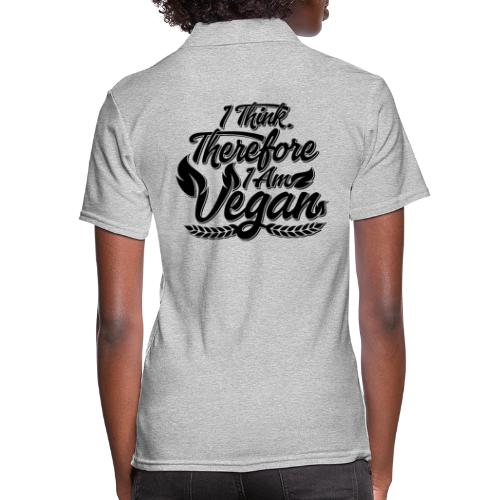 I Think, Therefore I Am Vegan - Women's Pique Polo Shirt
