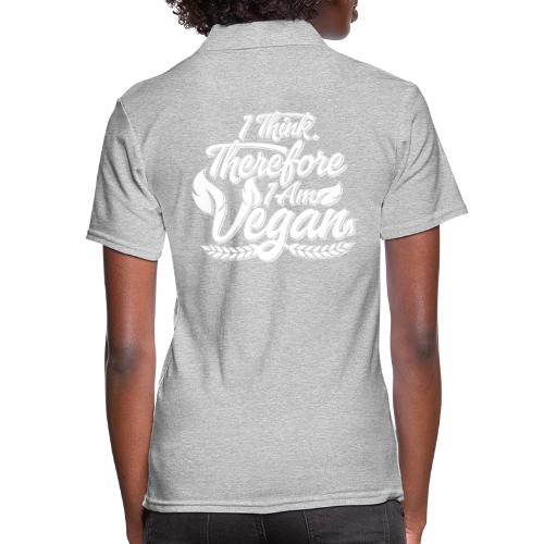 I Think, Therefore I Am Vegan - Women's Pique Polo Shirt