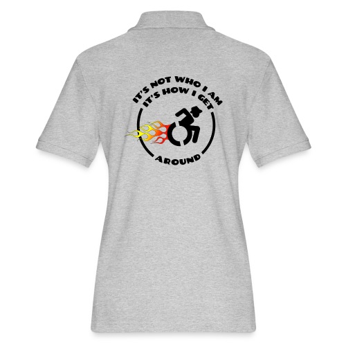 Not who i am, how i get around with my wheelchair - Women's Pique Polo Shirt