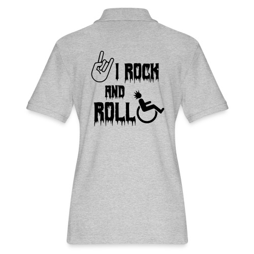 I rock and roll in my wheelchair. Roller, music * - Women's Pique Polo Shirt