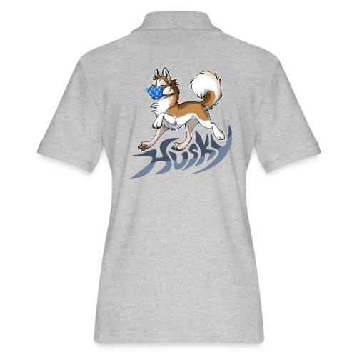 Masky Husky (mask / masked) - Women's Pique Polo Shirt