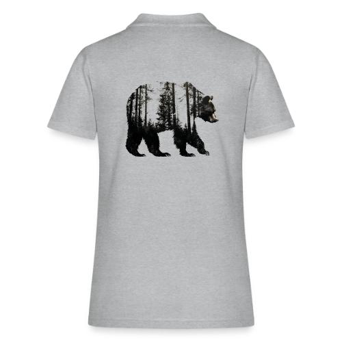 Evergreen Bear Silhouette - Women's Pique Polo Shirt