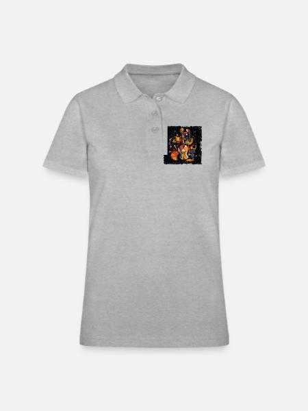 Abstract music instruments - Women's Pique Polo Shirt - heather gray - Front