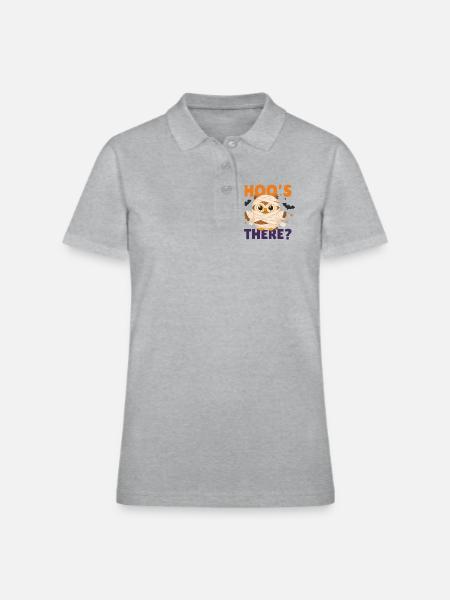 Owl Mummy - Women's Pique Polo Shirt - heather gray - Front