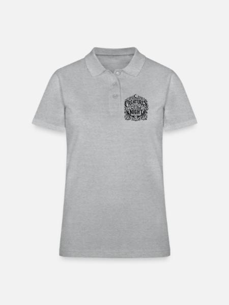 Gothic Night Crest Tee - Women's Pique Polo Shirt - heather gray - Front