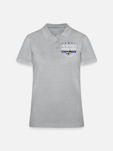 retired police, retired police police officer, - Women's Pique Polo Shirt - heather gray - Front