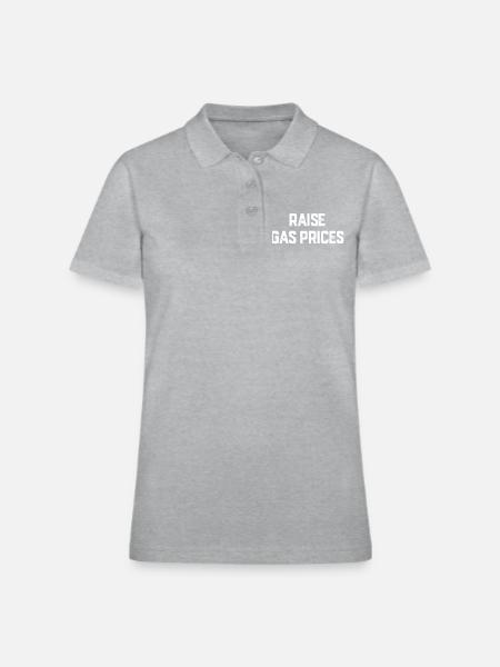 RAISE GAS PRICES - Women's Pique Polo Shirt - heather gray - Front