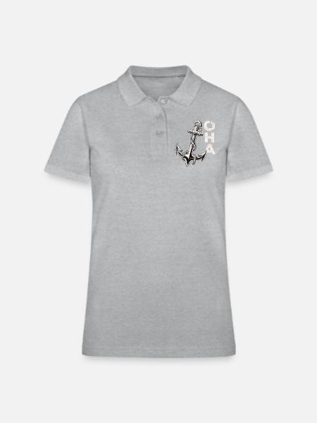 Oha Anchor North German Panic Attack - Women's Pique Polo Shirt - heather gray - Front
