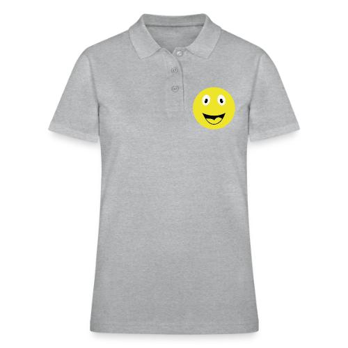 Yellow Happy Face Print - Women's Pique Polo Shirt