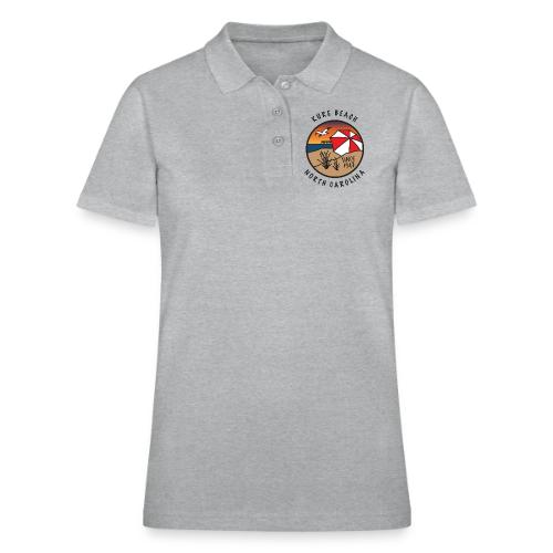 Kure Beach Sunrise-Black Lettering-Front Only - Women's Pique Polo Shirt