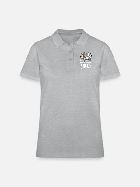 Holy Sheep Balls Crochet Knitting Crafting T Shirt - Women's Pique Polo Shirt - heather gray - Front