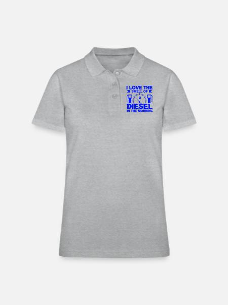 Diesel in The Morning Gas 6 - Women's Pique Polo Shirt - heather gray - Front