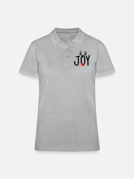 Christmas Joy - Women's Pique Polo Shirt - heather gray - Front
