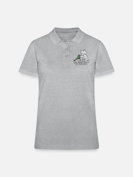 Gas Masks Elephant - Women's Pique Polo Shirt - heather gray - Front