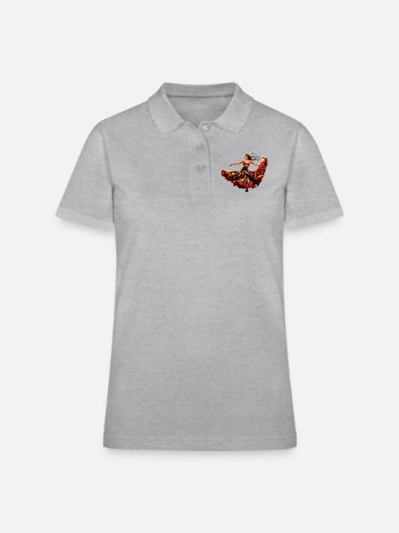 The flamenco dancer - Women's Pique Polo Shirt - heather gray - Front