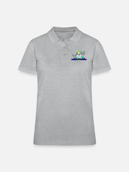 DJ performance - Women's Pique Polo Shirt - heather gray - Front