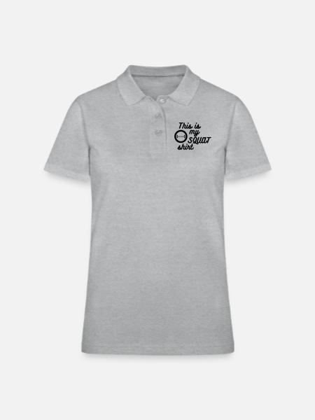 My squat shirt - Women's Pique Polo Shirt - heather gray - Front