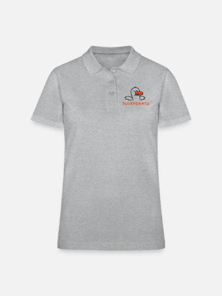 Vampire Duck - Women's Pique Polo Shirt - heather gray - Front