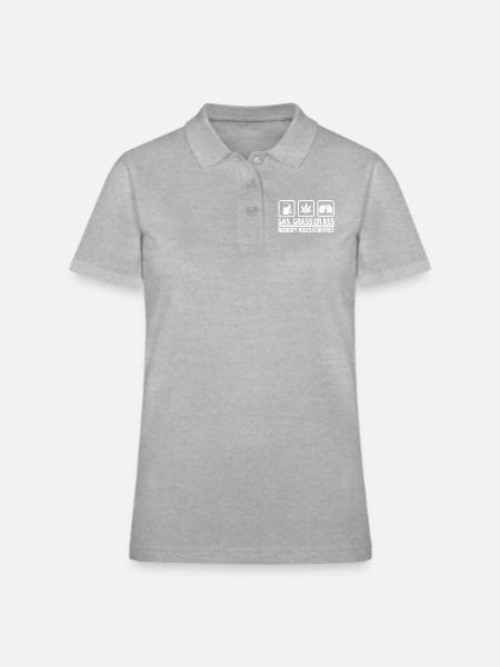 Gas Grass or Ass - Women's Pique Polo Shirt - heather gray - Front