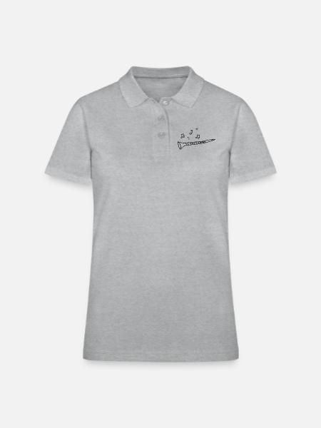 the clarinet musical instrument - Women's Pique Polo Shirt - heather gray - Front