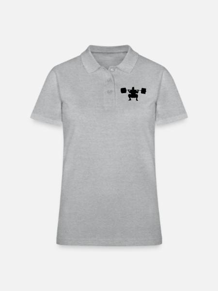 Deep Squat - Women's Pique Polo Shirt - heather gray - Front