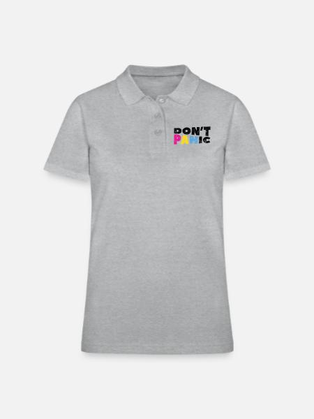 Pan Pride LGBTQ - Women's Pique Polo Shirt - heather gray - Front