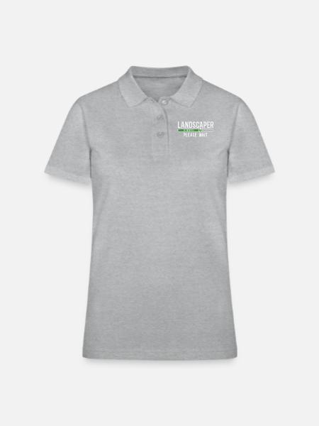 Landscaper Landscaping Landscape - Women's Pique Polo Shirt - heather gray - Front