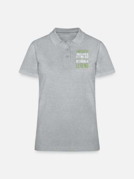 Landscaper Landscaping Landscape - Women's Pique Polo Shirt - heather gray - Front
