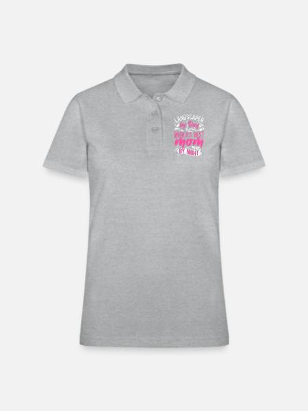Landscaper Landscaping Landscape - Women's Pique Polo Shirt - heather gray - Front