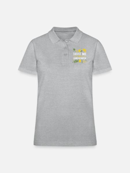 Landscaper Landscaping Landscape - Women's Pique Polo Shirt - heather gray - Front