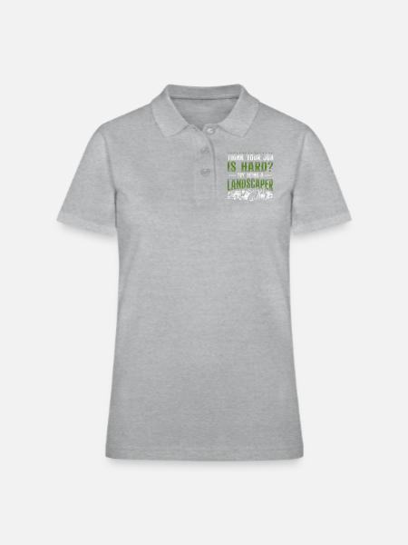Landscaper Landscaping Landscape - Women's Pique Polo Shirt - heather gray - Front