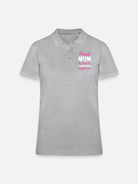 Landscaper Landscaping Landscape - Women's Pique Polo Shirt - heather gray - Front