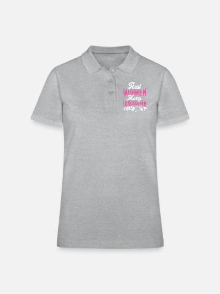 Landscaper Landscaping Landscape - Women's Pique Polo Shirt - heather gray - Front