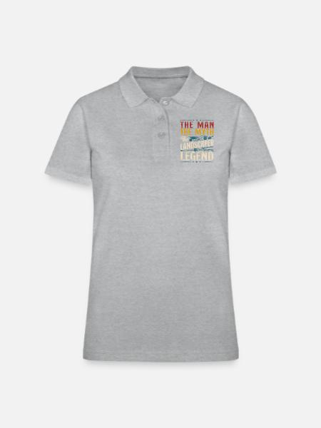 Landscaper Landscaping Landscape - Women's Pique Polo Shirt - heather gray - Front
