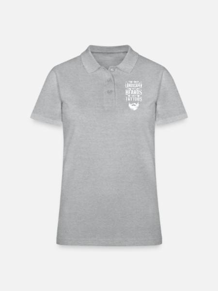 Landscaper Landscaping Landscape - Women's Pique Polo Shirt - heather gray - Front